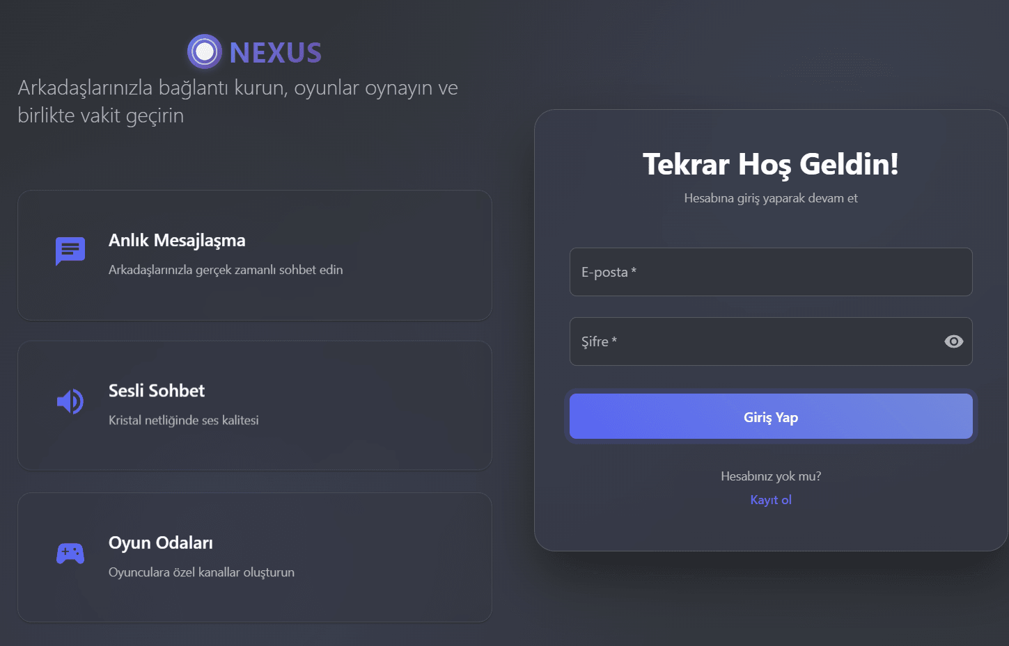 Nexus uygulama ekran görüntüsü